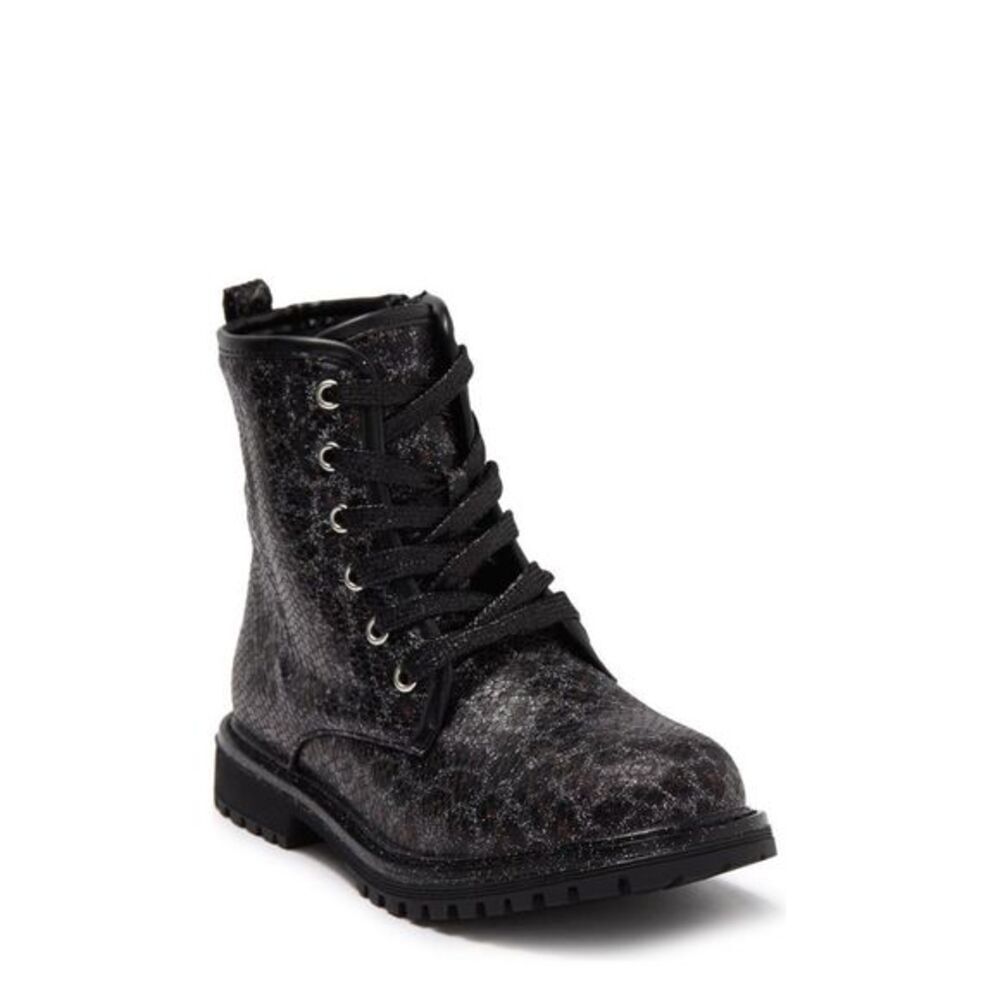 Dolce Vita DV Girls Combat Boots sz 3 Leopard Print Sparkle NEW # box 787